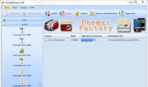 صورة من واجهة تشغيل برنامج Format Factory