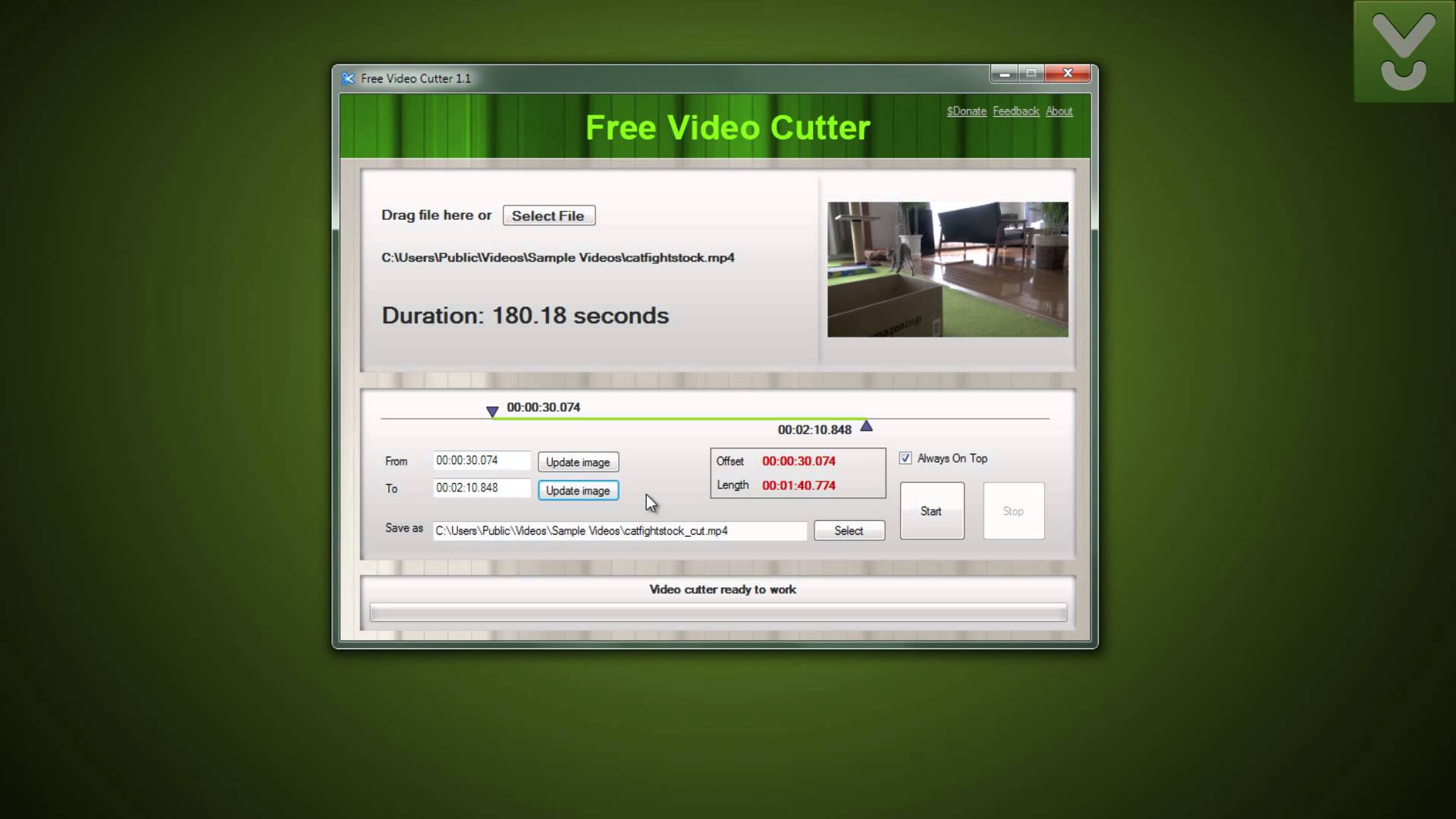 طريقة قص الفيديوهات من خلال برنامج Free Video Cutter