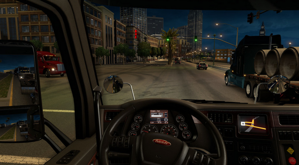 صورة من داخل شاحنة لعبة American Truck Simulator