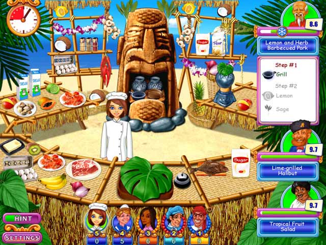 صورة من واجهة لعبة المطعم