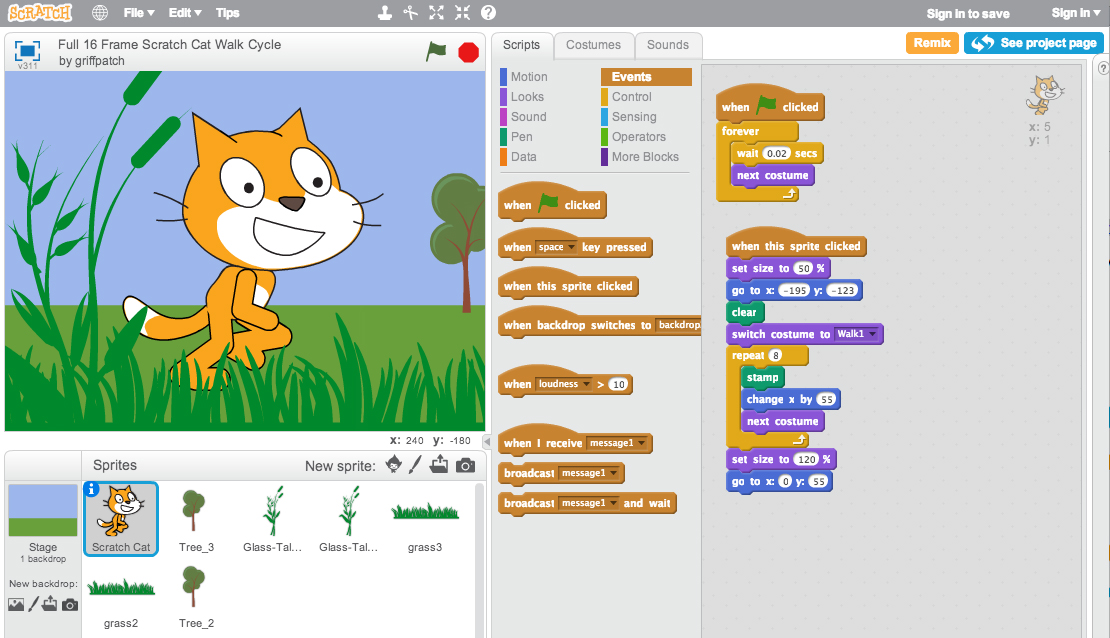 تصميم الالعاب والرسومات في برنامج Scratch