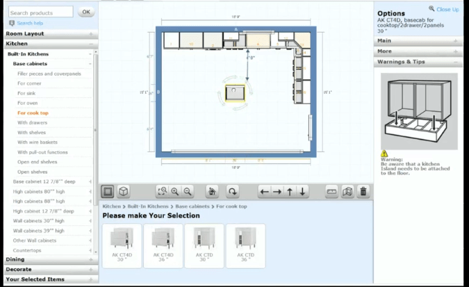 سهولة استخدام برنامج تصميم المطابخ IKEA Home Kitchen Planner للكمبيوتر
