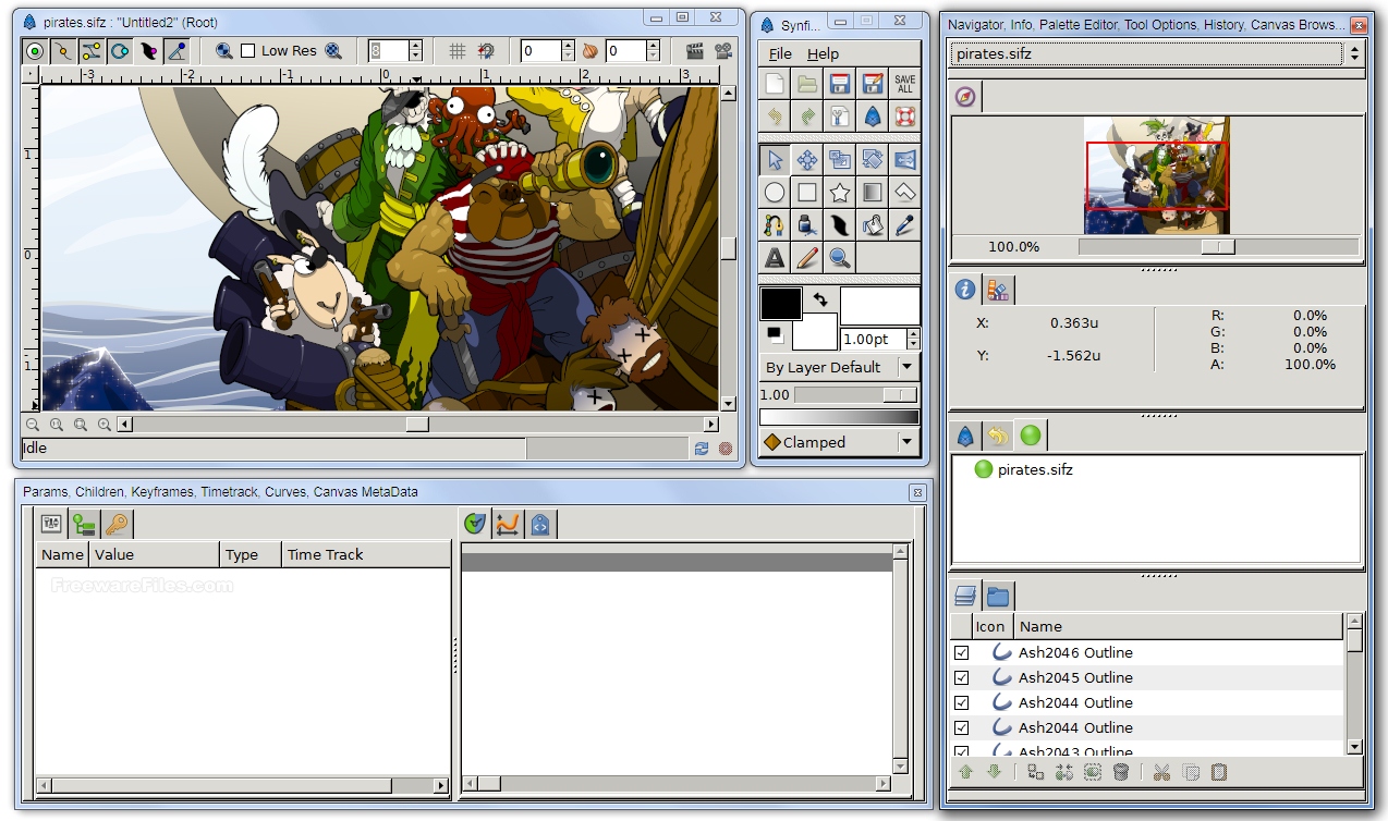 مجانية برنامج عمل الرسوم المتحركة وصنع افلام الكرتون Synfig Studio للكمبيوتر
