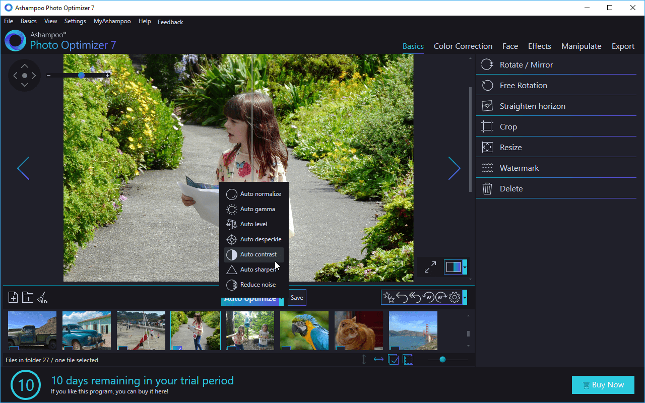 سهولة إستخدام برنامج قص الصور Ashampoo Photo Optimizer